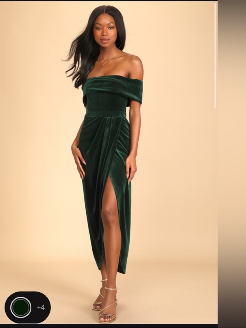 Lulus Velvet Green Dress